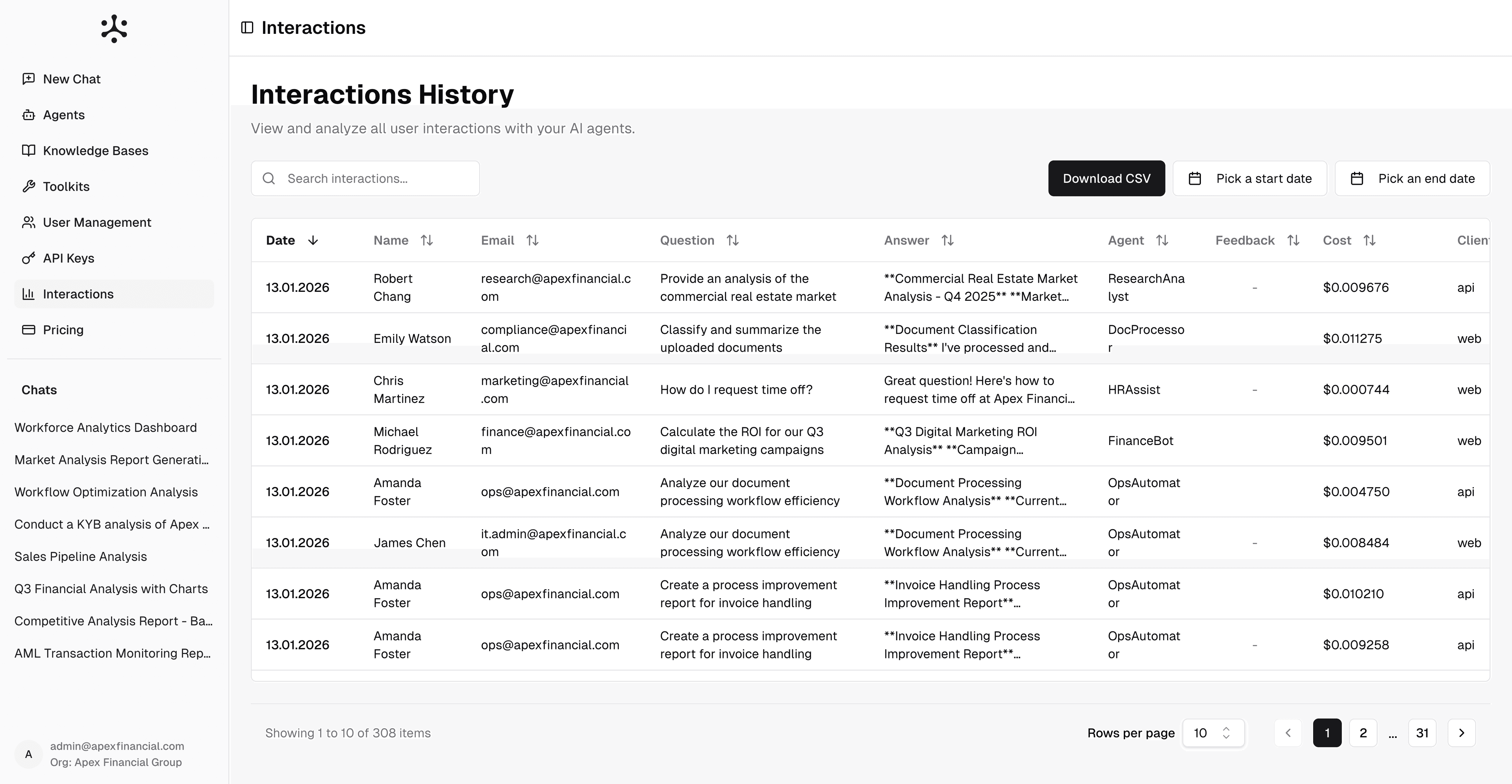 Interactions History